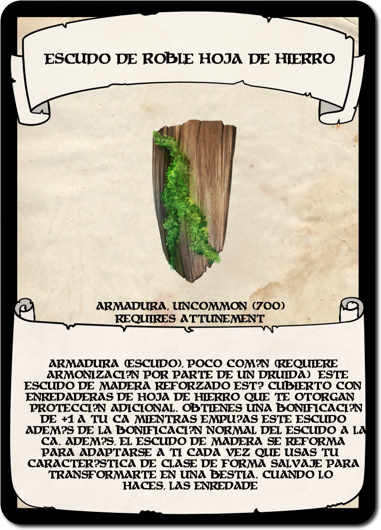 Escudo de roble hoja de hierro