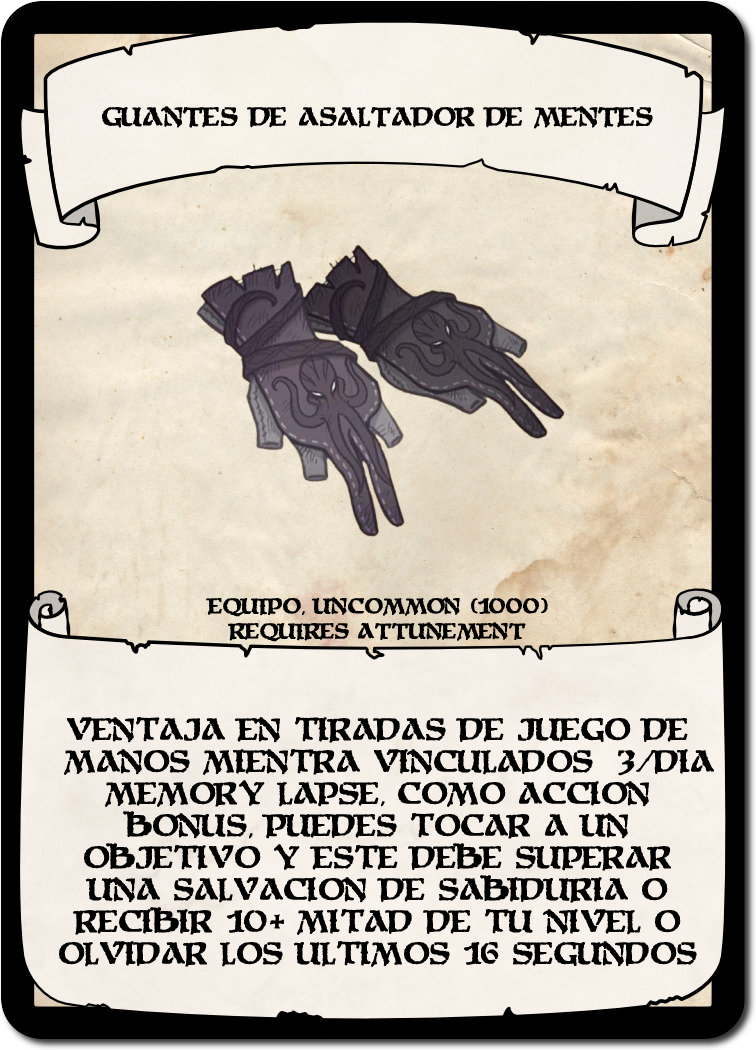 Guantes de asaltador de mentes