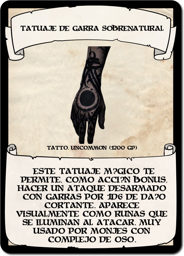 Tatuaje de Garra Sobrenatural